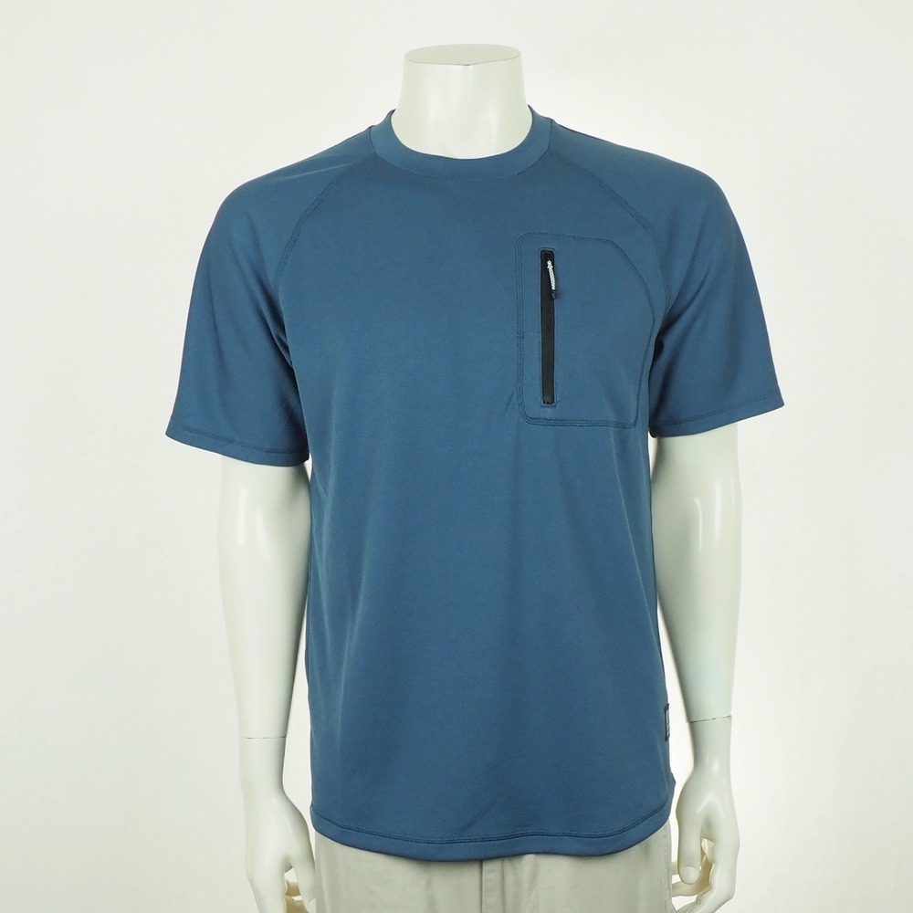 New Topo Designs River Tee Shirt Mens Medium Blue Crew Outdoor Training Active